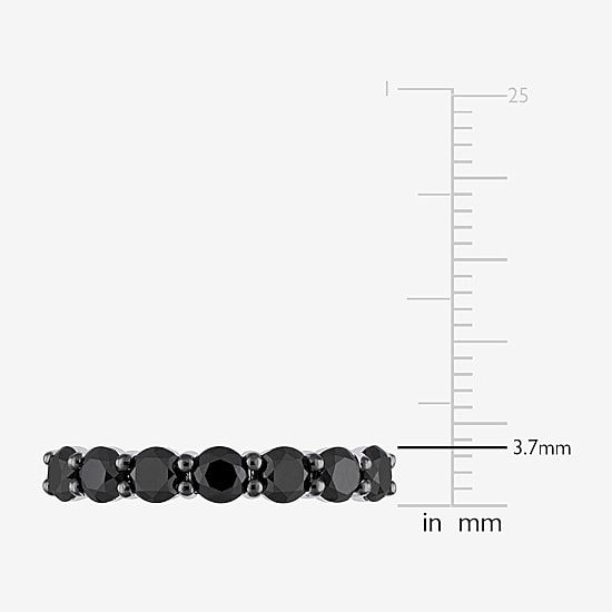 Midnight Black 7-Stone Womens 1 3/4 CT. T.W. Natural Black Diamond 10K Gold Anniversary Wedding Band