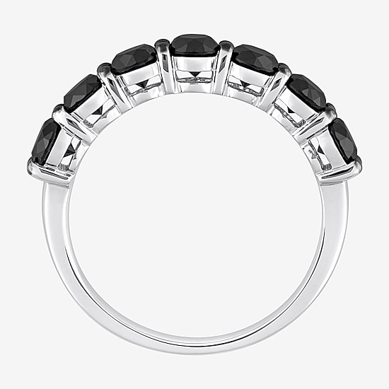 Midnight Black 7-Stone Womens 1 3/4 CT. T.W. Natural Black Diamond 10K Gold Anniversary Wedding Band