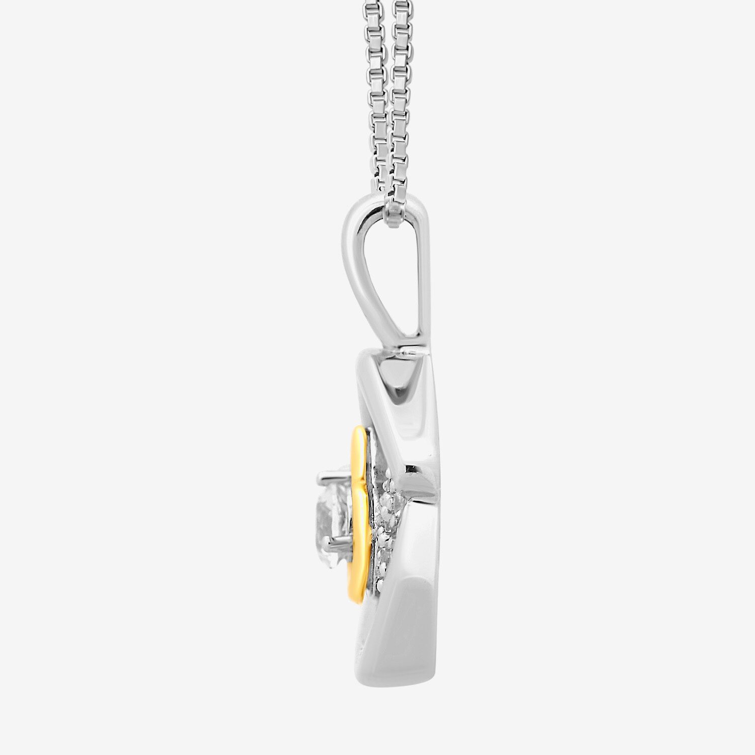 Womens Gemstone Zodiac Pendant Necklace Sterling Silver and 10K Gold