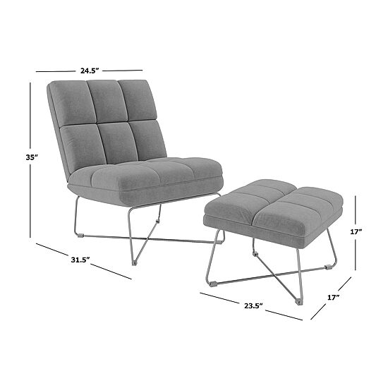 Pama Armless Chair and Ottoman