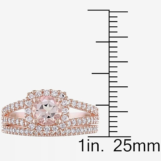 5/8 CT. T.W. Pink Morganite 14K Gold Bridal Set