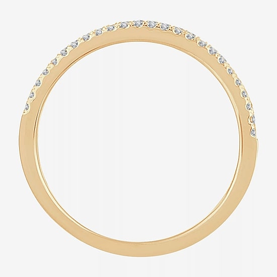 Womens 1/5 CT. Natural White Diamond 10K Gold Anniversary Wedding Band