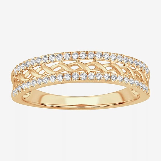 Womens 1/5 CT. Natural White Diamond 10K Gold Anniversary Wedding Band
