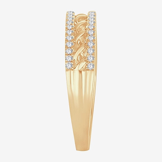 Womens 1/5 CT. Natural White Diamond 10K Gold Anniversary Wedding Band