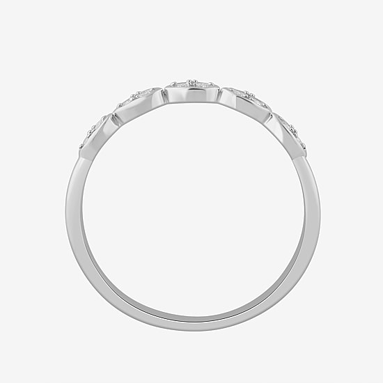 Stackable Ring (H-I / Si1-Si2) Diamond Accent Lab Grown White Diamond 10K Gold Marquise Wedding Band