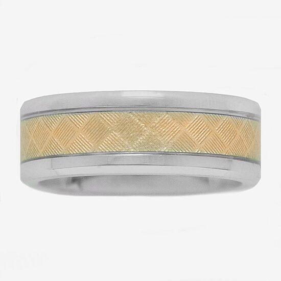 Mens 7MM Stainless Steel Wedding Band