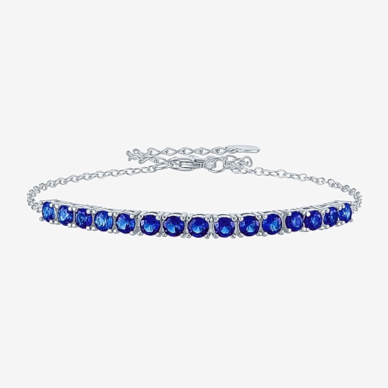 Gemstone Sterling Silver Tennis Bracelet