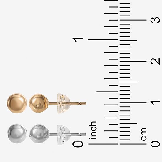 Girls 14K Gold Ball Earring Set