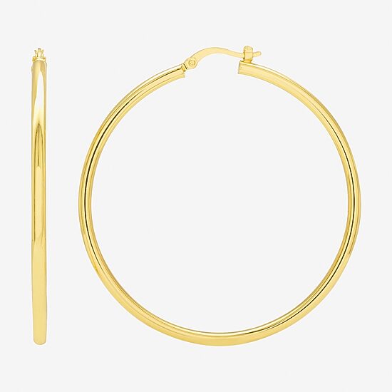 14K Gold over Silver 50mm Hoop Earrings
