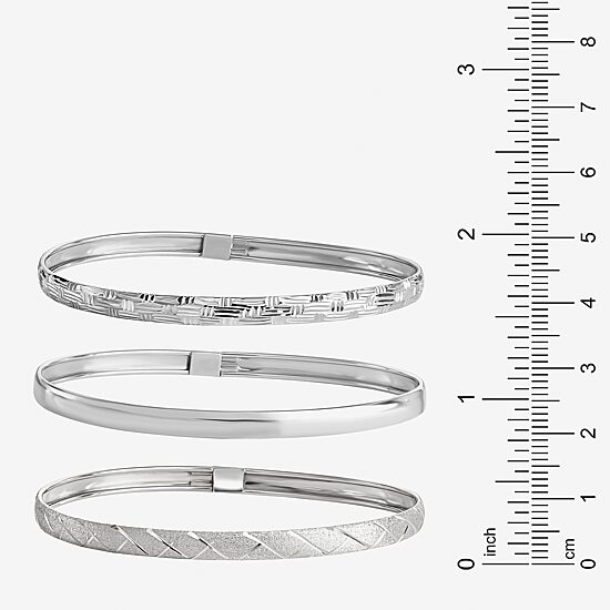 Sterling Silver Triple Bangle Bracelet Set