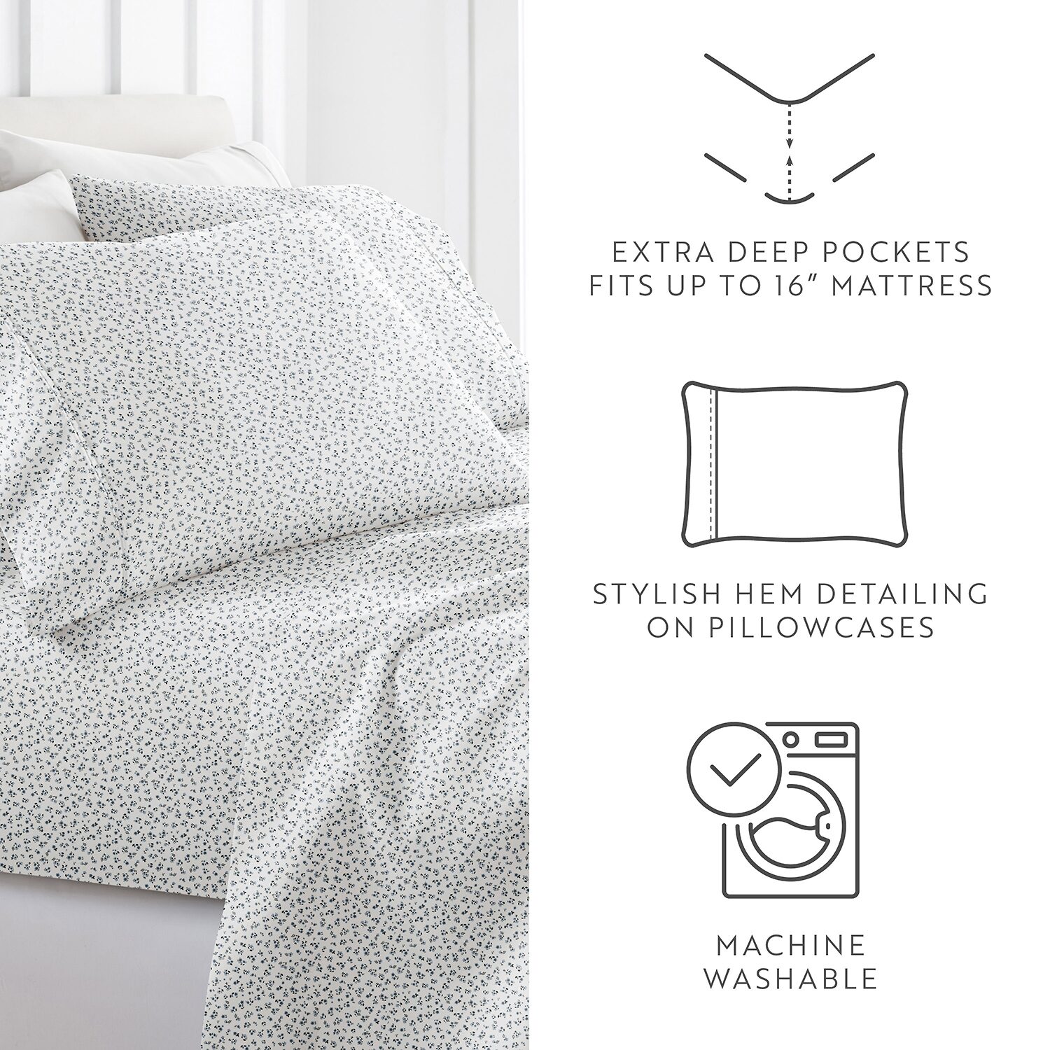 Casual Comfort Ditsy Floral Patterned Sheet Set