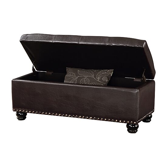 Convenience Concepts 9th Avenue Storage Tufted Nailhead Trim Bench