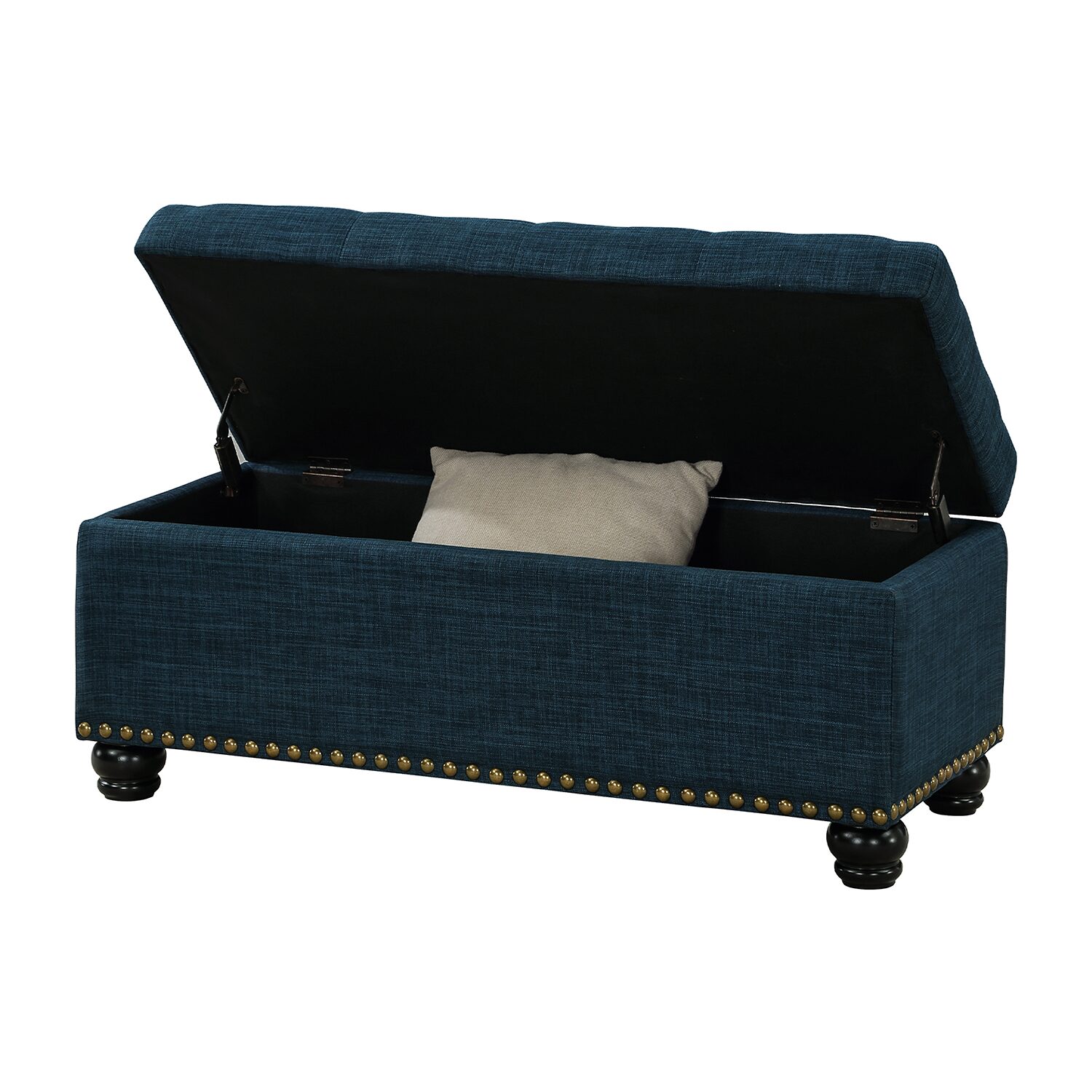 Convenience Concepts 9th Avenue Storage Tufted Nailhead Trim Bench