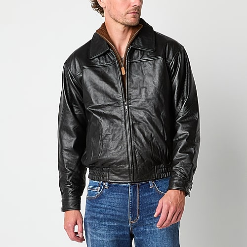 Victory Mens Leather Midweight Jacket, X-large, Black