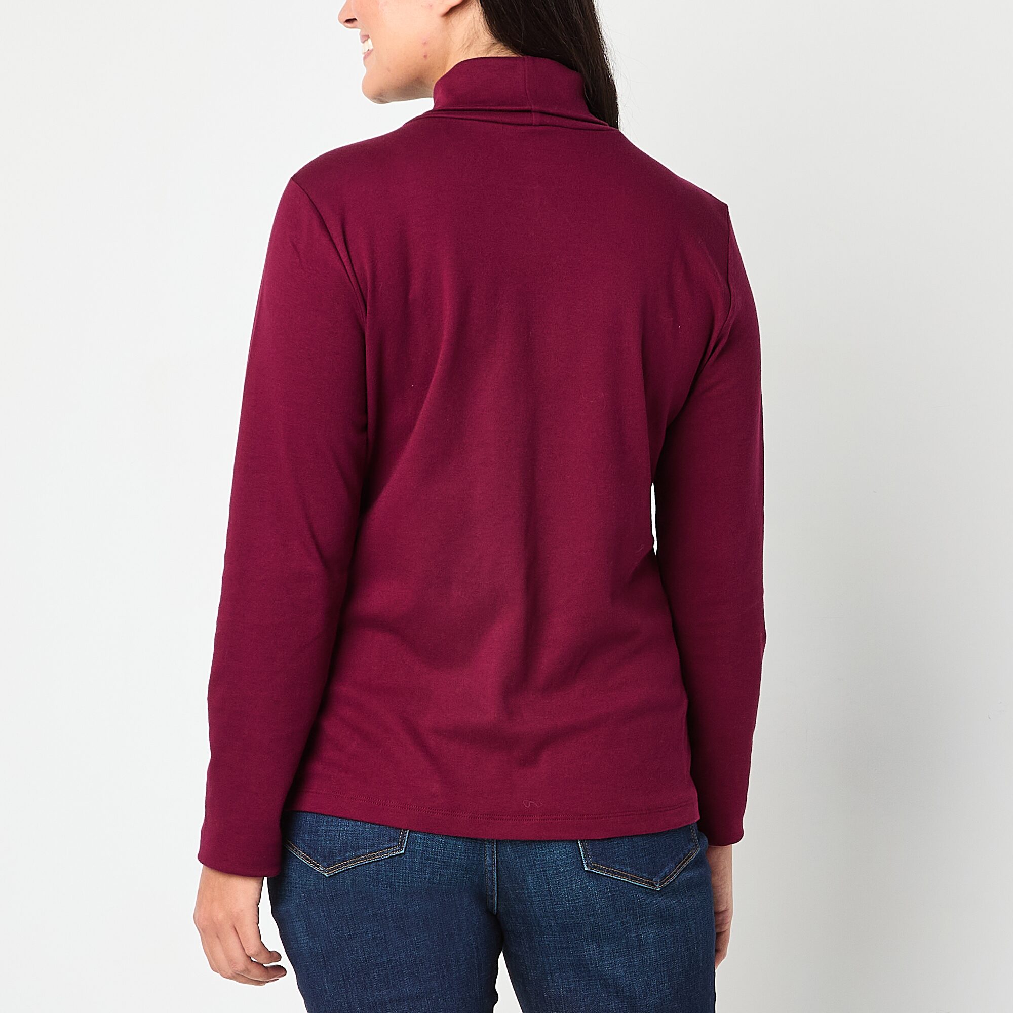 St. John's Bay Womens Turtleneck Long Sleeve T-Shirt
