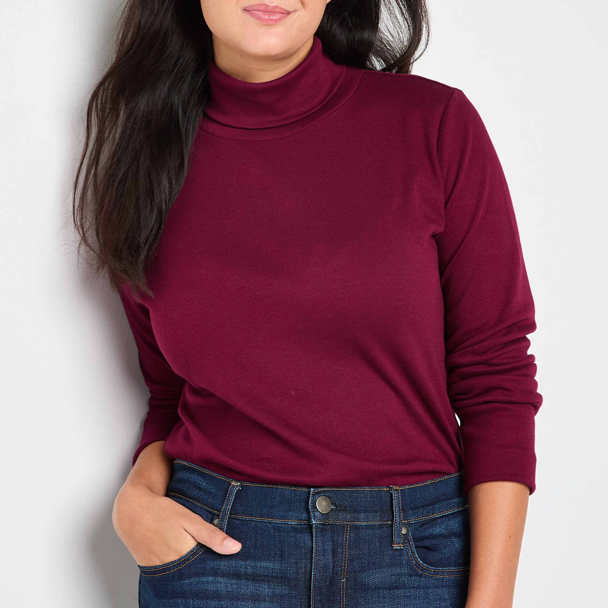St. John's Bay Womens Turtleneck Long Sleeve T-Shirt