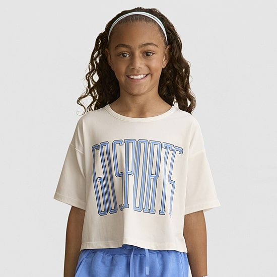 Xersion Little & Big Kid Girls Crew Neck Short Sleeve Regular Fit Graphic T-Shirt