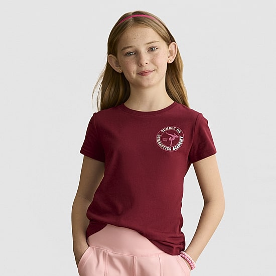 Xersion Little & Big Kid Girls Crew Neck Short Sleeve Regular Fit Graphic T-Shirt