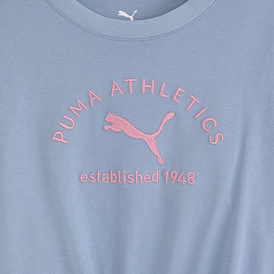 PUMA Big Kid Girls Crew Neck Short Sleeve Regular Fit Graphic T-Shirt