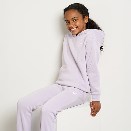 PUMA Big Kid Girls Cinched Regular Fit Fleece Jogger Pant