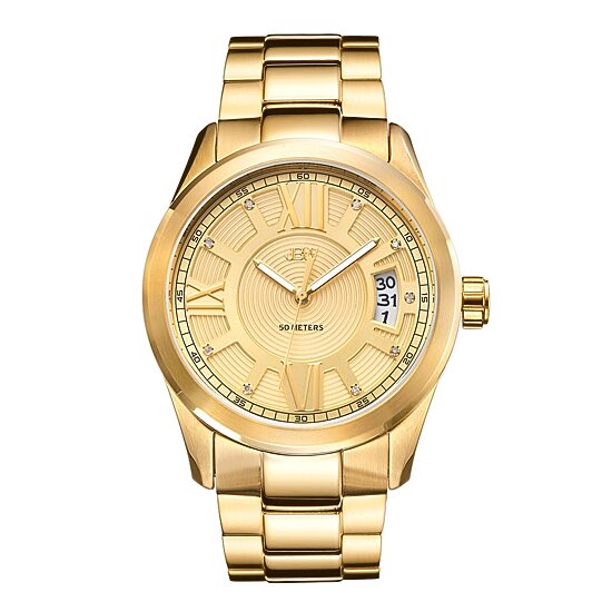 JBW Bond Mens Diamond-Accent Gold-Tone Stainless Steel Watch J6311A