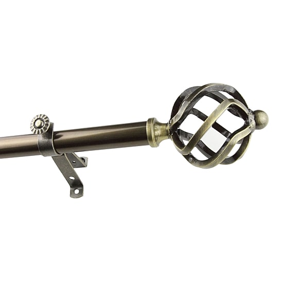 Rod Desyne 13/16" Adjustable Curtain Rod with Twist Finials