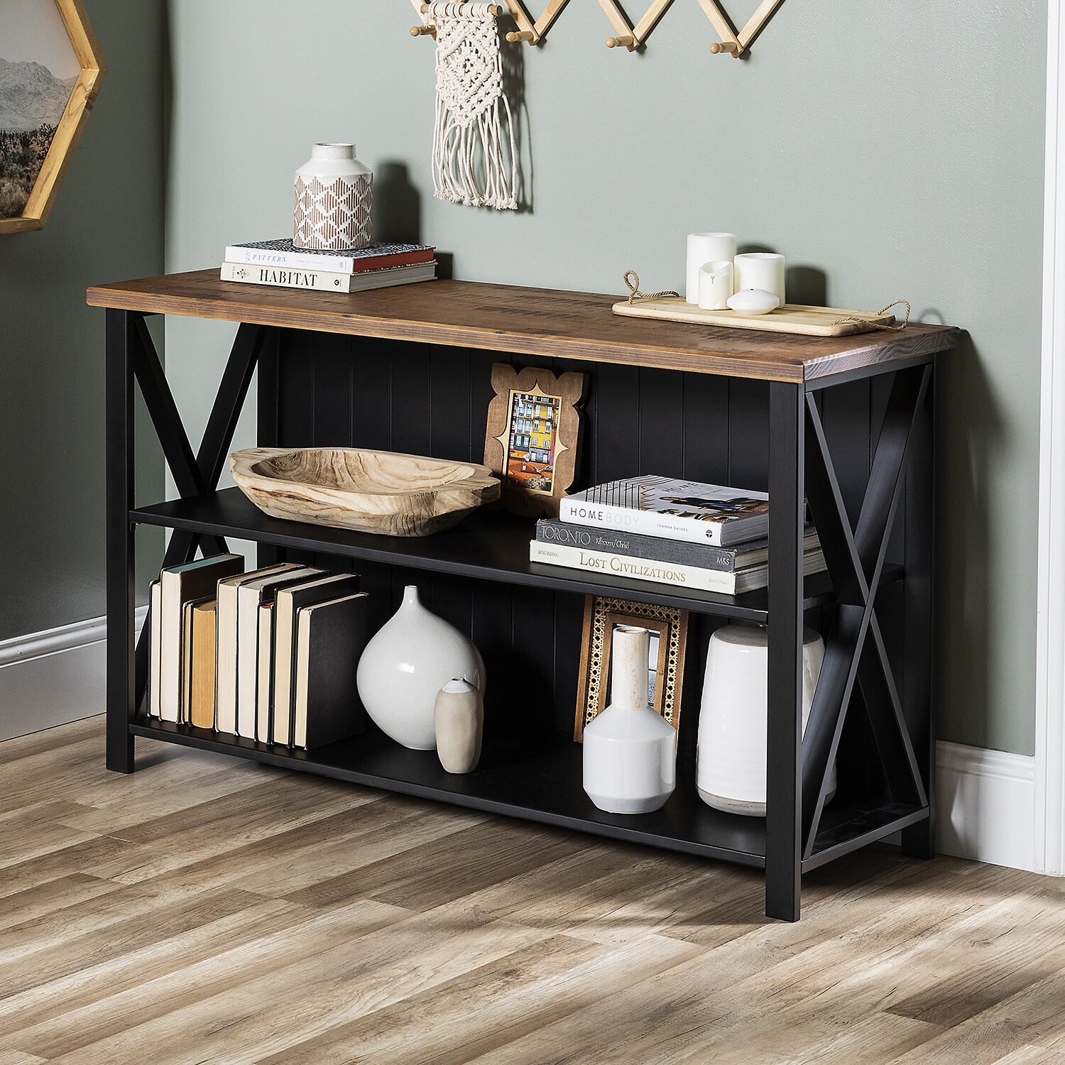 Walker Edison Freeda Small Space Collection Storage Console Table