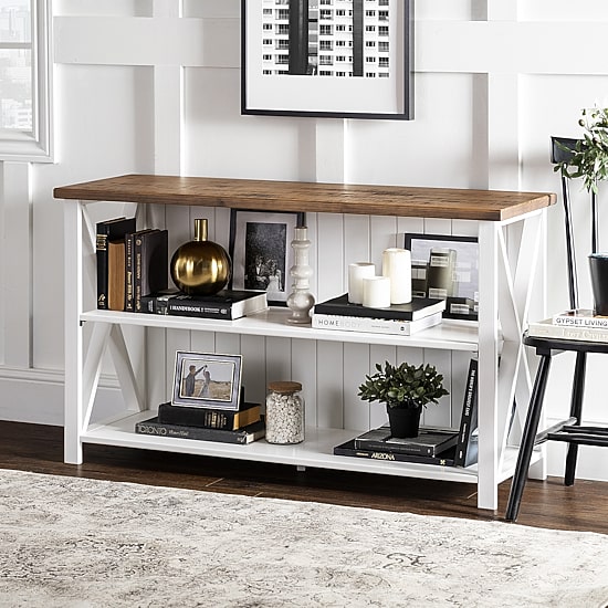 Walker Edison Freeda Small Space Collection Storage Console Table
