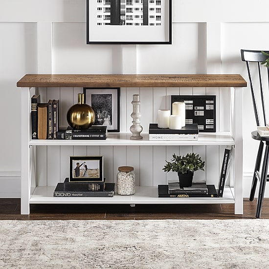 Walker Edison Freeda Small Space Collection Storage Console Table