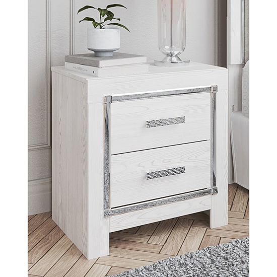 Signature Design by Ashley Altyra 2-Drawer Nightstand in White