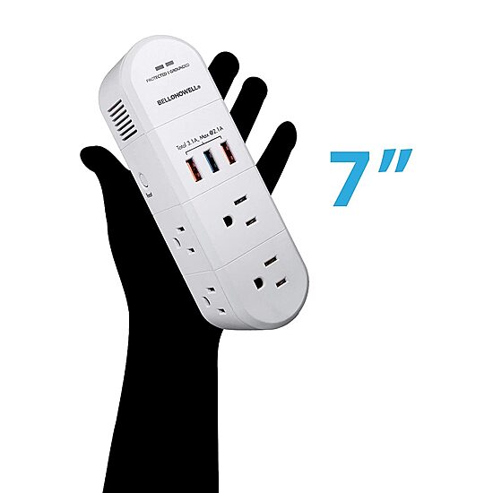 Bell + Howell Swivel Power Rapid Charging Station with 180 Degree Swiveling Design - 6 Outlets and 3 USB Ports