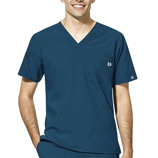Wink® W123 Mens V Neck Short Sleeve Moisture Wicking Wrinkle Resistant Quick Dry Scrub Top