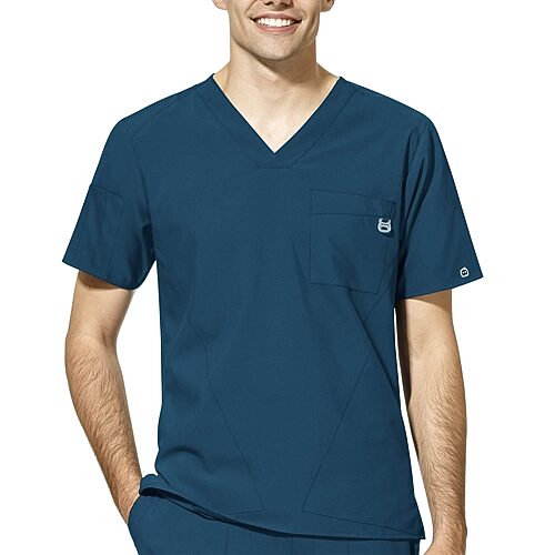 Wink Mens Big V Neck Short Sleeve Moisture Wicking Wrinkle Resistant Quick Dry Scrub Top, 5x-large, Blue