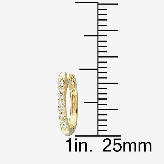 Womens 1/10 CT. T.W. Natural White Diamond 10K Gold 12.1mm Hoop Earrings