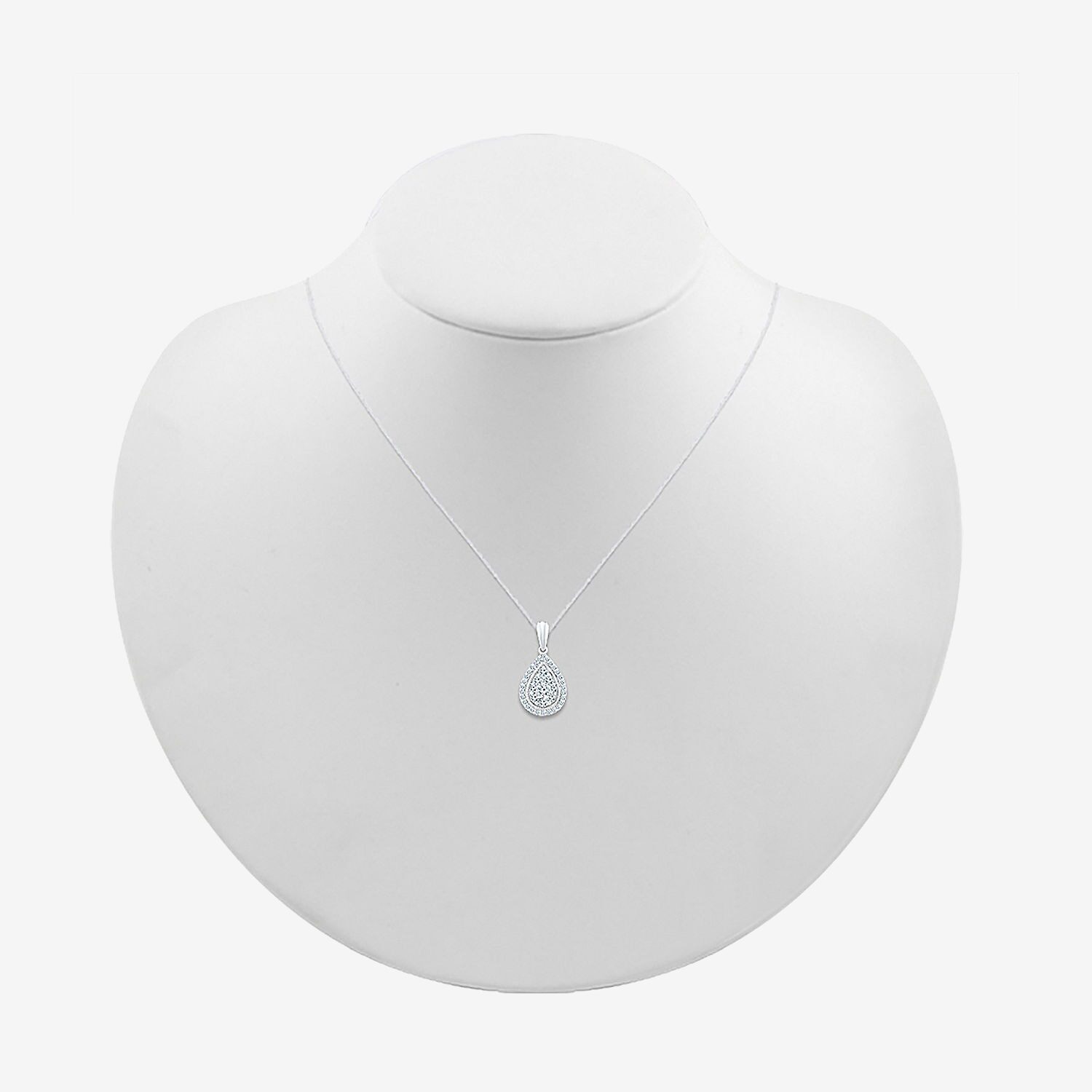 Teardrop Womens / CT. T.W. Natural White Diamond 10K Gold Pear 18 Inch Pendant Necklace
