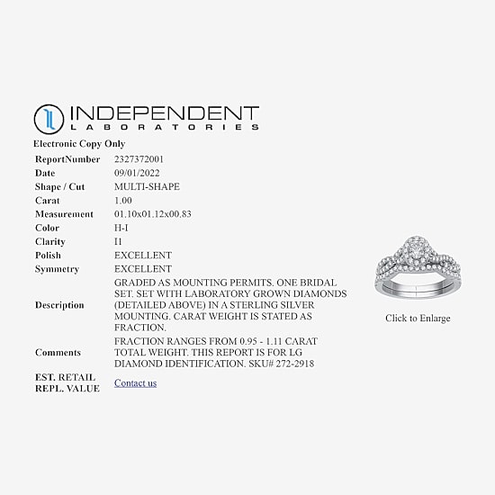 I Said Yes (H-I / I1) Womens 1 CT. T.W. Lab Grown White Diamond Sterling Silver or 14K Gold Over Silver Oval Side Stone Halo Bridal Set