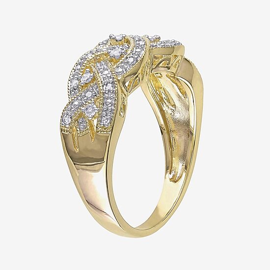 1/8 CT.T.W. Natural Diamond Yellow Gold Over SIlver Ring