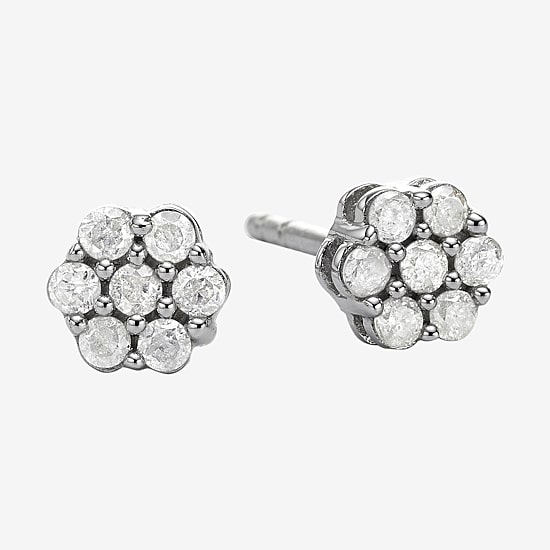 Diamond Blossom 1/5 CT.T.W. Natural Diamond Cluster Stud Earrings