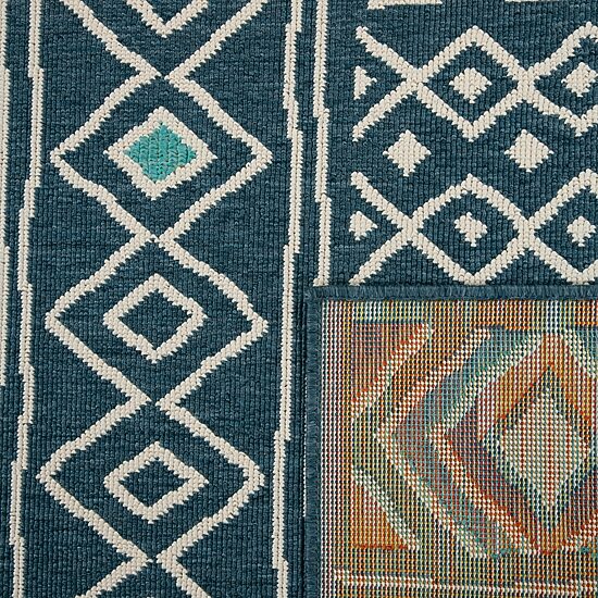 LR Home Tribal Diamond Indoor Outdoor Rectangular Area Rug