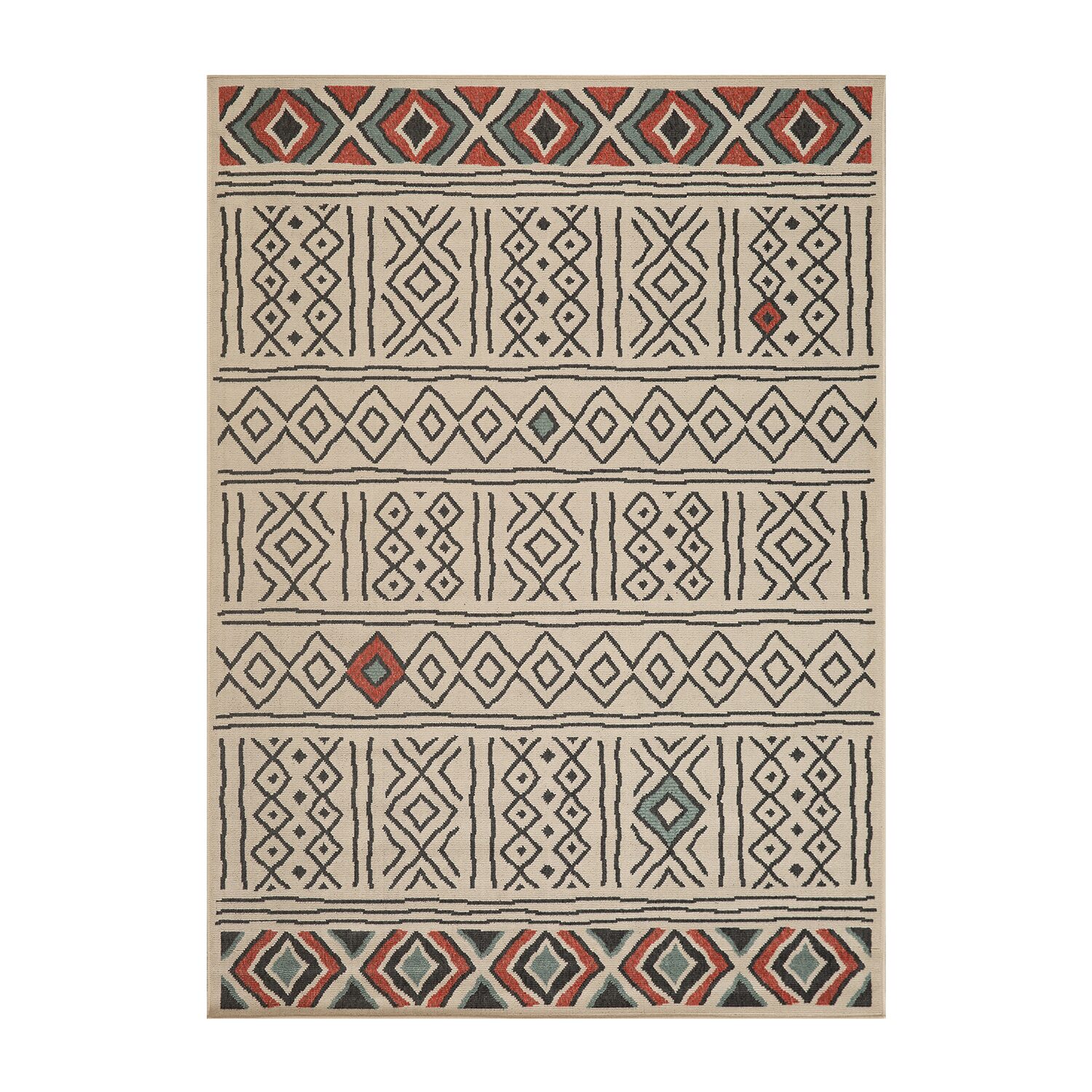 LR Home Tribal Diamond Indoor Outdoor Rectangular Area Rug