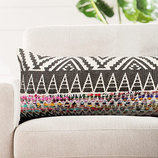 LR Home Cirra Chevron Lumbar Pillow