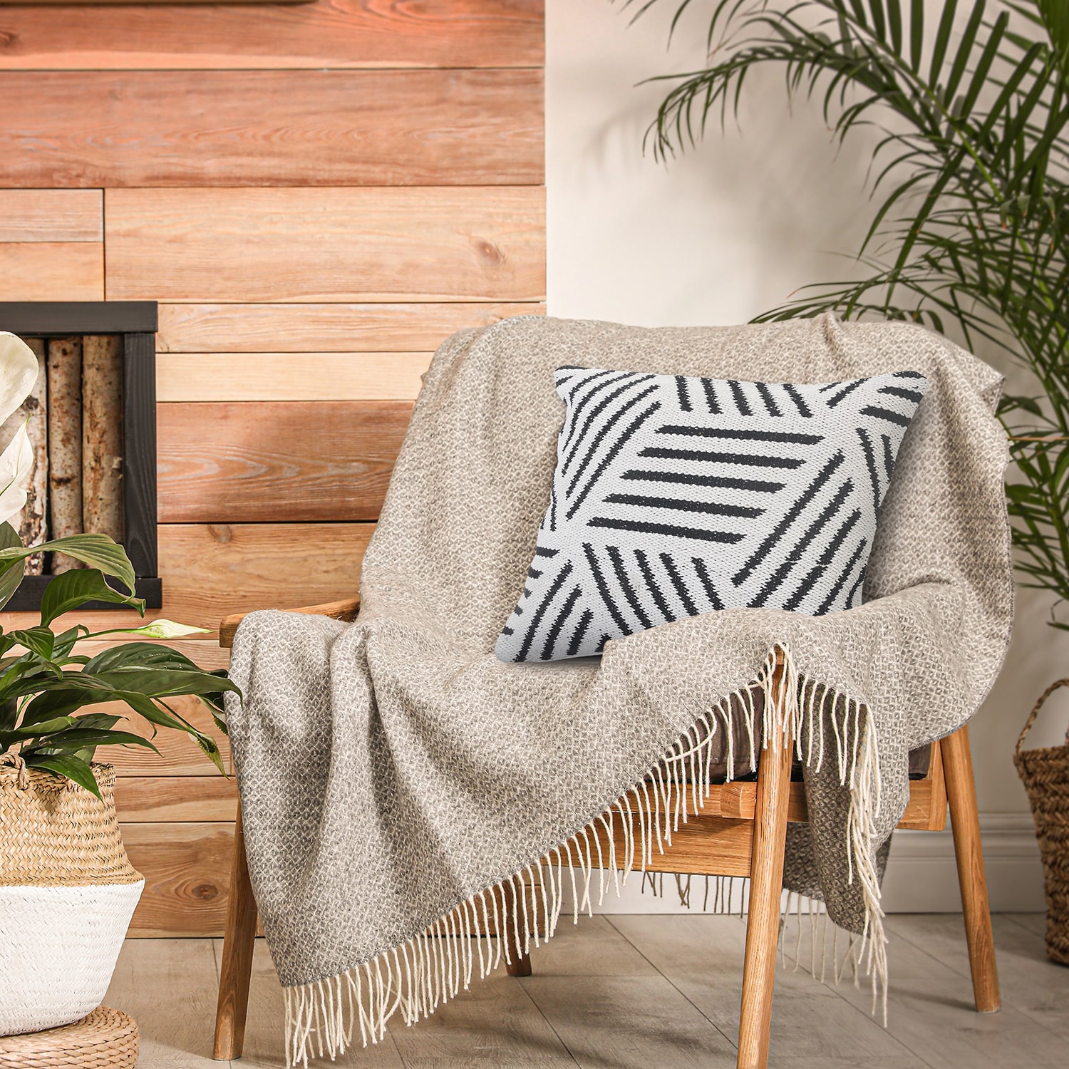 LR Home Erri Modern Square Throw Pillow