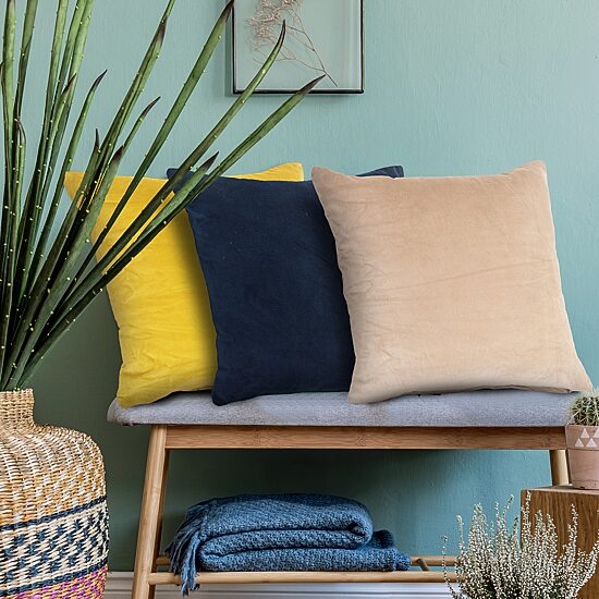 LR Home Orry Casual Velvet Square Throw Pillow