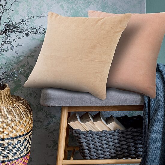 LR Home Orry Casual Velvet Square Throw Pillow