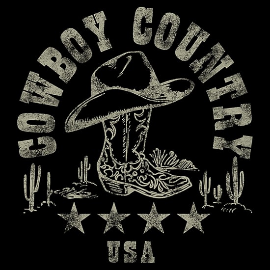 Mens Short Sleeve Cowboy Country Graphic T-Shirt