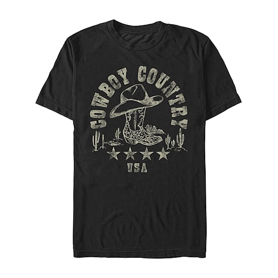 Mens Short Sleeve Cowboy Country Graphic T-Shirt