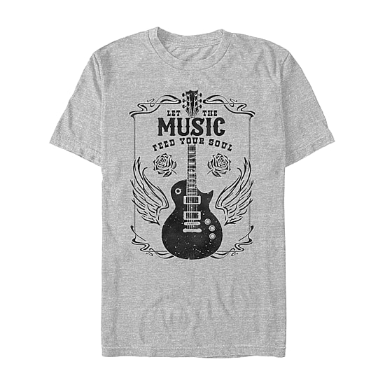 Mens Short Sleeve Let The Music Feed Your Soul Graphic T-Shirt