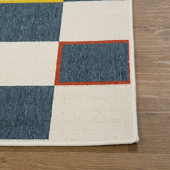 LR Home Checkered 24"X36" Indoor Outdoor Rectangular Accent Rug