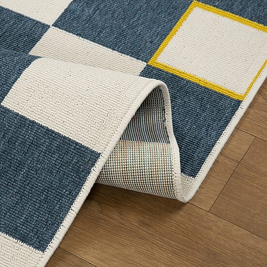 LR Home Checkered Indoor Outdoor Rectangular Area Rug