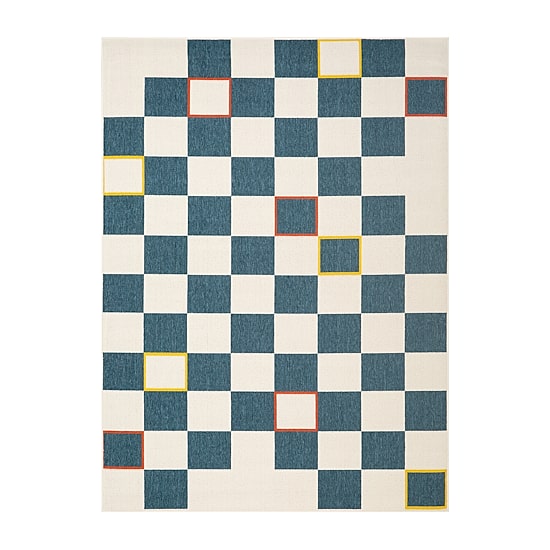 LR Home Checkered Indoor Outdoor Rectangular Area Rug
